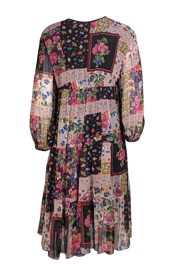 Johnny Was - Black, Beige, & Multi Color Floral Dress Sz XS