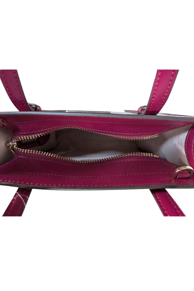 Kate Spade - Dark Raspberry Purple "Kenzie" Patent Leather Satchel Bag
