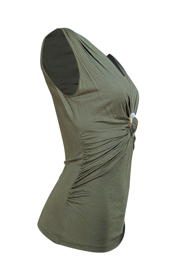 Prada - Olive Green Tank w/ O Ring Middle Detail Sz M