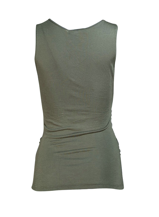Prada - Olive Green Tank w/ O Ring Middle Detail Sz M