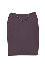 Escada - Brown w/ Chain Detail Skirt Sz 6 - Current Boutique