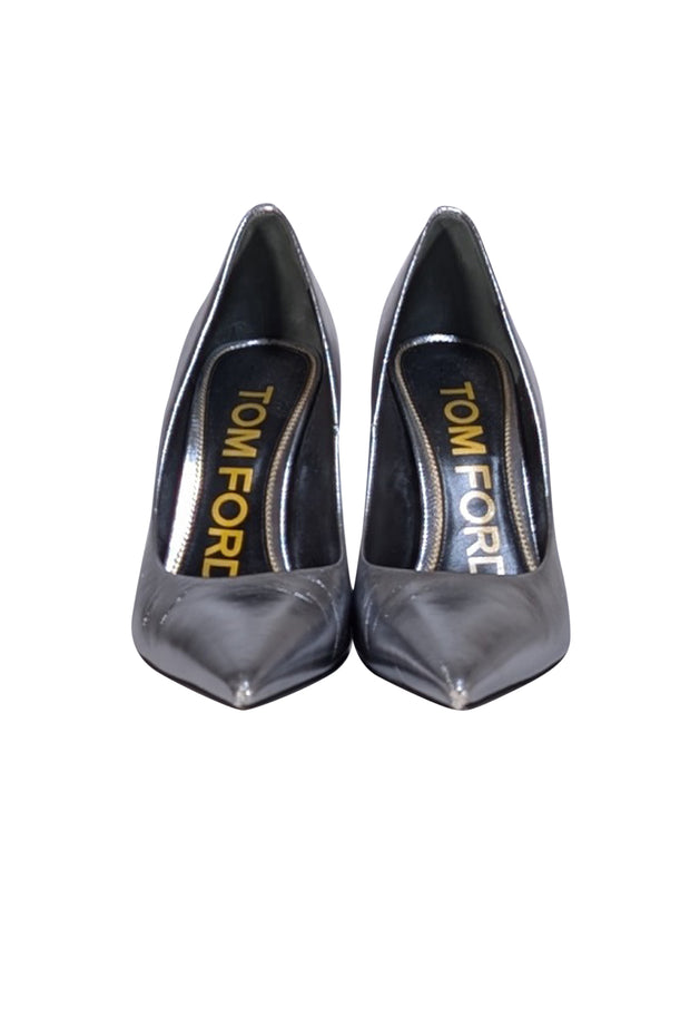 Tom Ford - Silver Metallic Leather Pumps Sz 7 - Current Boutique