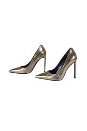 Tom Ford - Gold Metallic Leather Pumps Sz 7 - Current Boutique