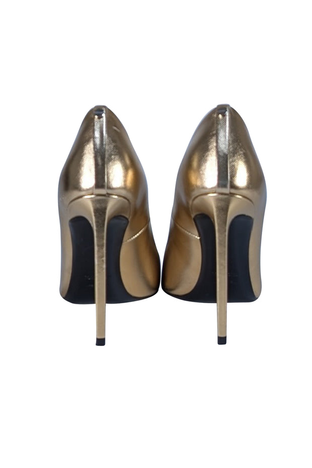 Tom Ford - Gold Metallic Leather Pumps Sz 7 - Current Boutique