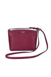 Kate Spade - Dark Raspberry Purple "Monica" Leather Crossbody Bag - Current Boutique