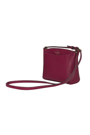 Kate Spade - Dark Raspberry Purple "Monica" Leather Crossbody Bag - Current Boutique
