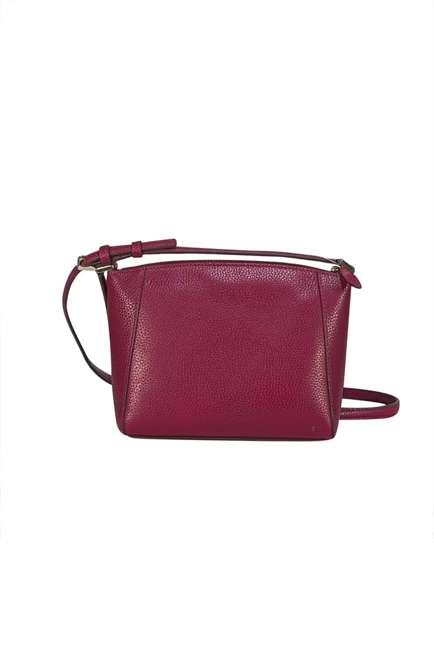 Kate Spade - Dark Raspberry Purple "Monica" Leather Crossbody Bag - Current Boutique