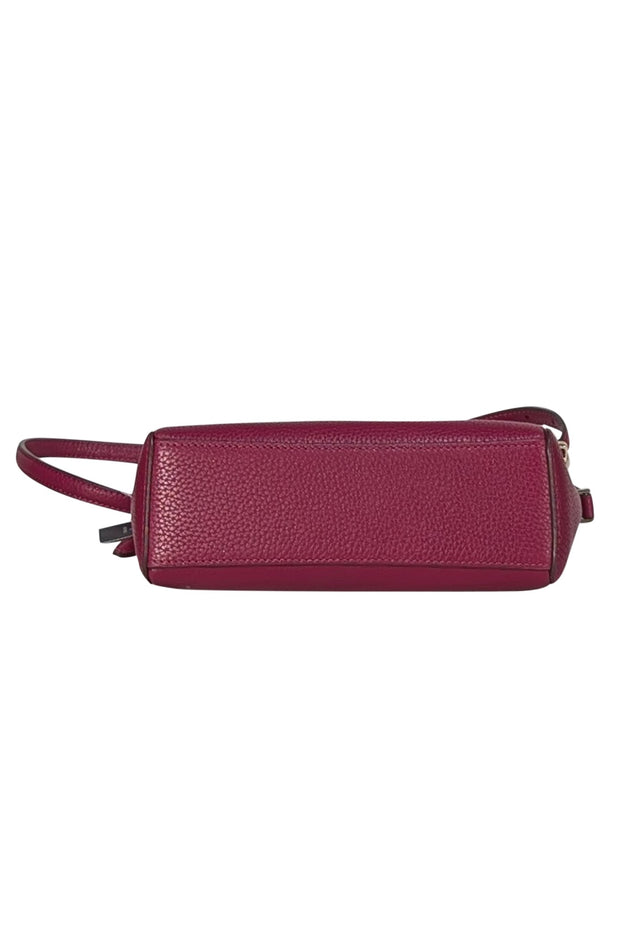 Kate Spade - Dark Raspberry Purple "Monica" Leather Crossbody Bag - Current Boutique