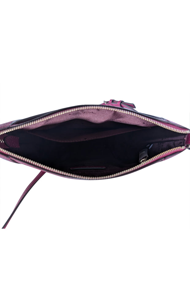 Kate Spade - Dark Raspberry Purple "Monica" Leather Crossbody Bag - Current Boutique