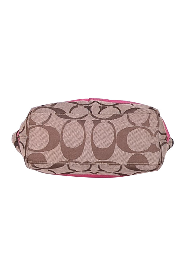 Coach - Beige Canvas Monogram w/ Pink Trims