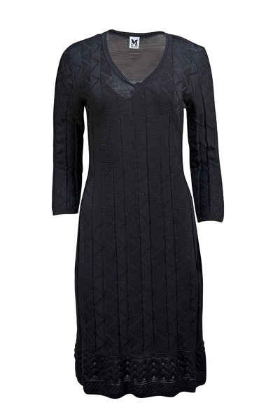 Missoni - Black Knit Midi Length Dress Sz 8