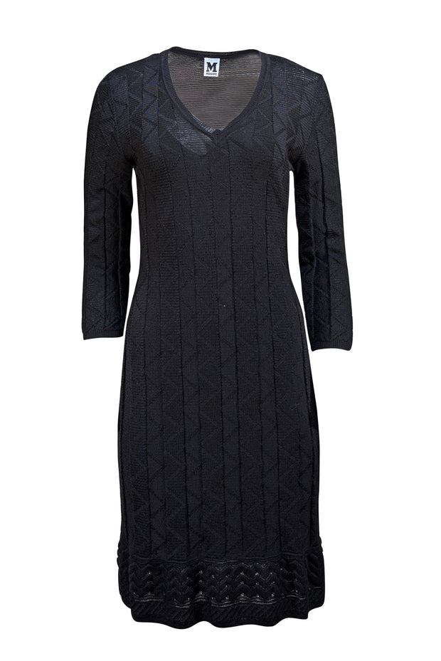 Missoni - Black Knit Midi Length Dress Sz 8