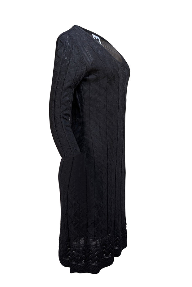 Missoni - Black Knit Midi Length Dress Sz 8
