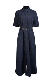 Altuzarra - Dark Wash Blue Denim Belted Dress Sz 10