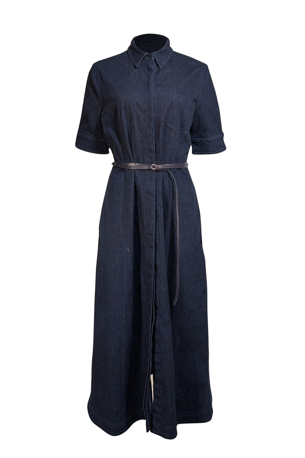 Altuzarra - Dark Wash Blue Denim Belted Dress Sz 10