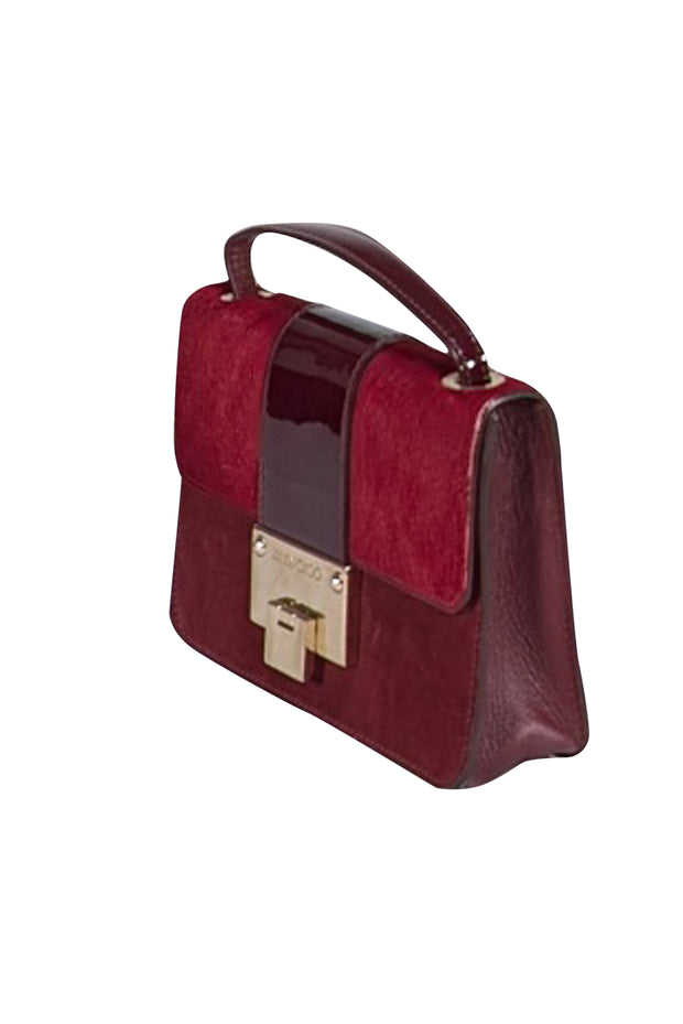 Jimmy Choo - Maroon Calf Hair & Leather Crossbody Bag - Current Boutique