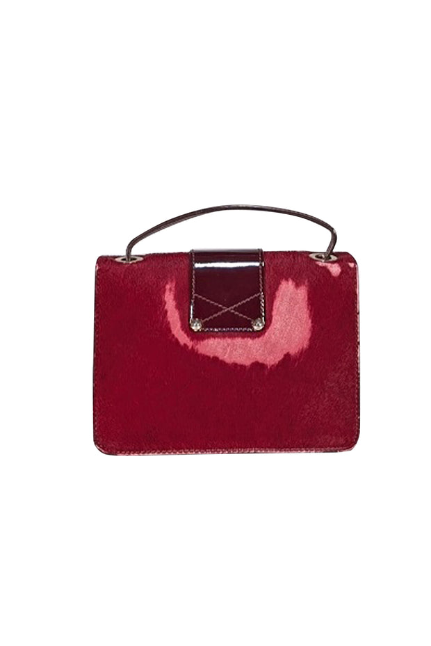 Jimmy Choo - Maroon Calf Hair & Leather Crossbody Bag - Current Boutique