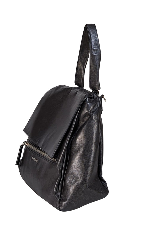 Givenchy - Black Leather "Pandora" Flap Satchel Bag - Current Boutique