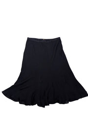 Peter Cohen - Black Silk Ruffled Skirt Sz P - Current Boutique