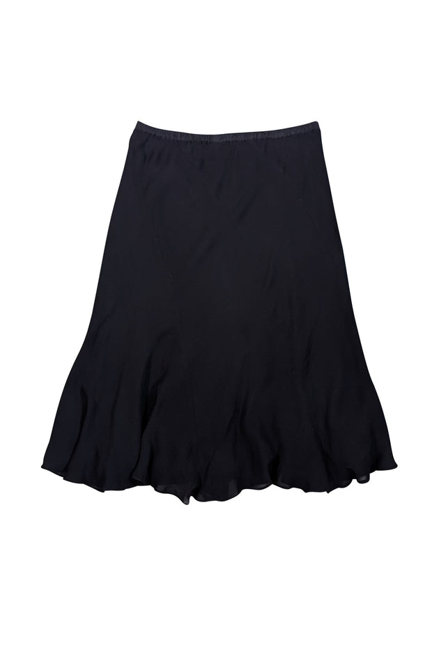 Peter Cohen - Black Silk Ruffled Skirt Sz P - Current Boutique