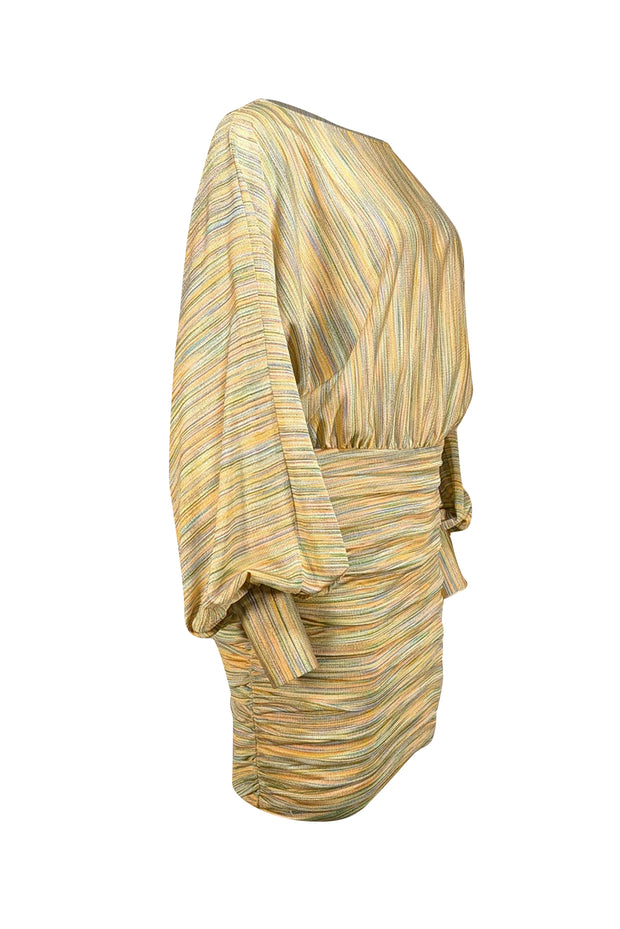 Ramy Brook - Green & Multi Color Stripe Knit Long Sleeve Mini Dress Sz XS - Current Boutique