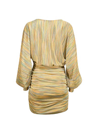Ramy Brook - Green & Multi Color Stripe Knit Long Sleeve Mini Dress Sz XS - Current Boutique