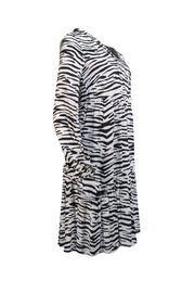 Pinko - White & Black Zebra Print Mini "Utopia" Dress Sz 2 - Current Boutique