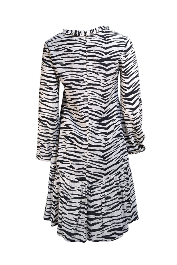 Pinko - White & Black Zebra Print Mini "Utopia" Dress Sz 2 - Current Boutique