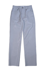 AGOLDE - Off-White Recycled Leather Pinch Waist Pants Sz 2 - Current Boutique
