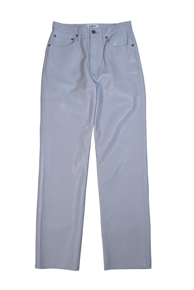 AGOLDE - Off-White Recycled Leather Pinch Waist Pants Sz 2 - Current Boutique