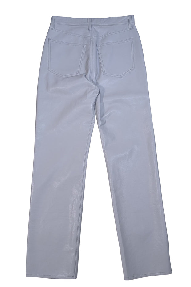 AGOLDE - Off-White Recycled Leather Pinch Waist Pants Sz 2 - Current Boutique