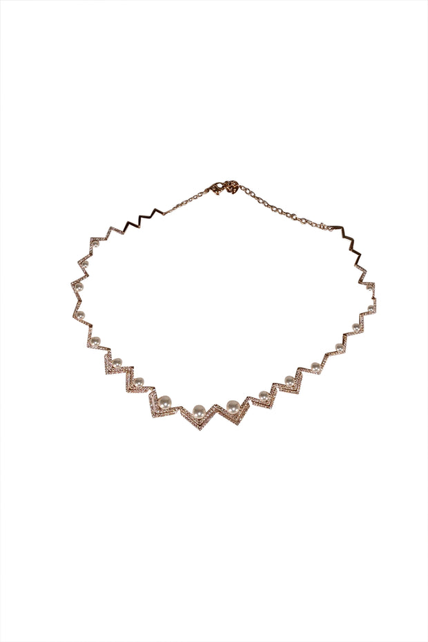 Swarovski - Rose Gold & Pearl Detail Edify All-Around Necklace