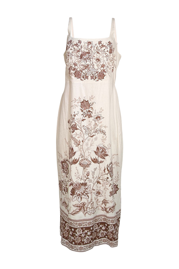 Christian LaCroix - Cream & Brown Print Sleeveless Maxi Dress Sz L