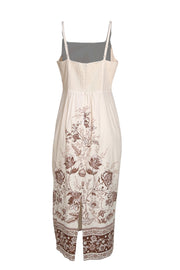 Christian LaCroix - Cream & Brown Print Sleeveless Maxi Dress Sz L