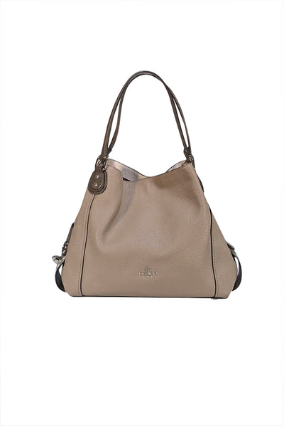 Coach - Taupe Edie 31 Leather Shoulder Bag - Current Boutique