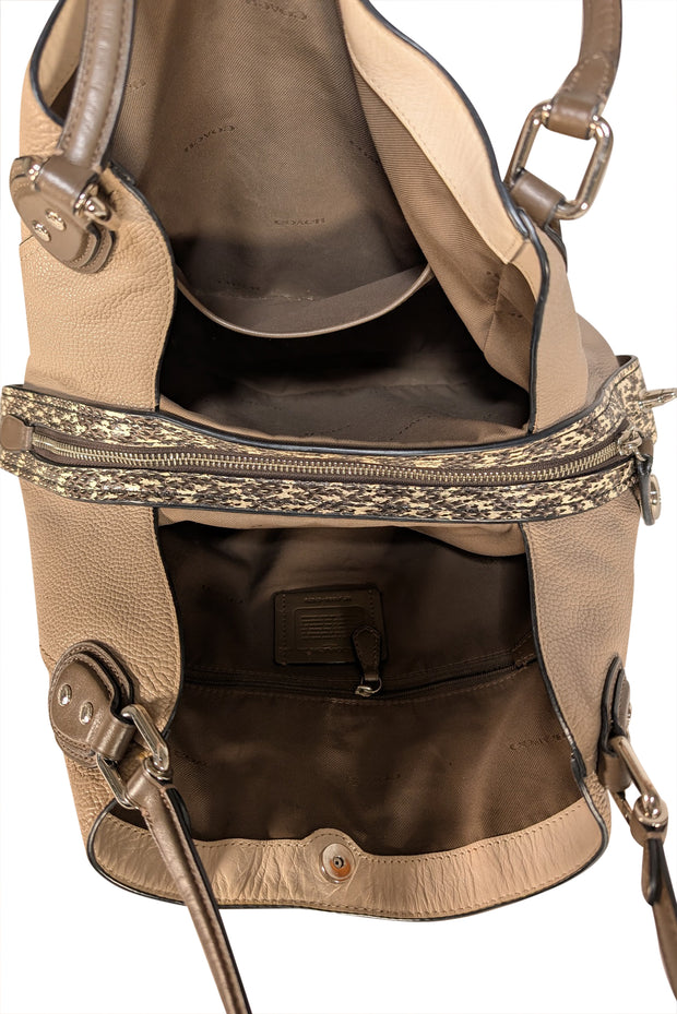 Coach - Taupe Edie 31 Leather Shoulder Bag - Current Boutique