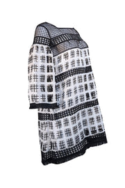 Alexis - White & Black Crochet Lace "Stanis" Cover Up Dress Sz XS - Current Boutique