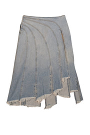 EB Denim - Light Wash Blue Deinm Slit Front "Sorriso" Skirt Sz M - Current Boutique