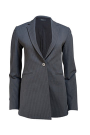 Theory - Grey & White Pinstripe Single Button Blazer Sz 0