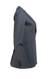 Theory - Grey & White Pinstripe Single Button Blazer Sz 0