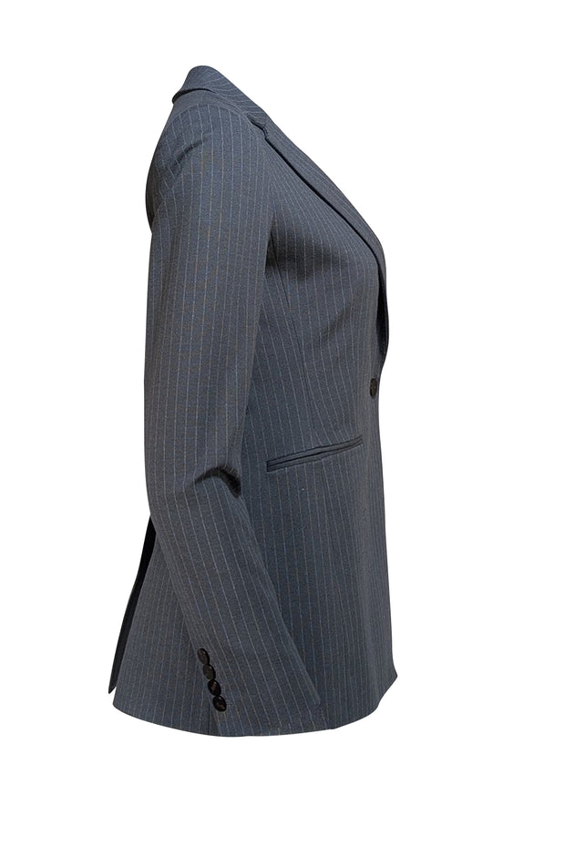 Theory - Grey & White Pinstripe Single Button Blazer Sz 0