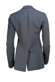 Theory - Grey & White Pinstripe Single Button Blazer Sz 0