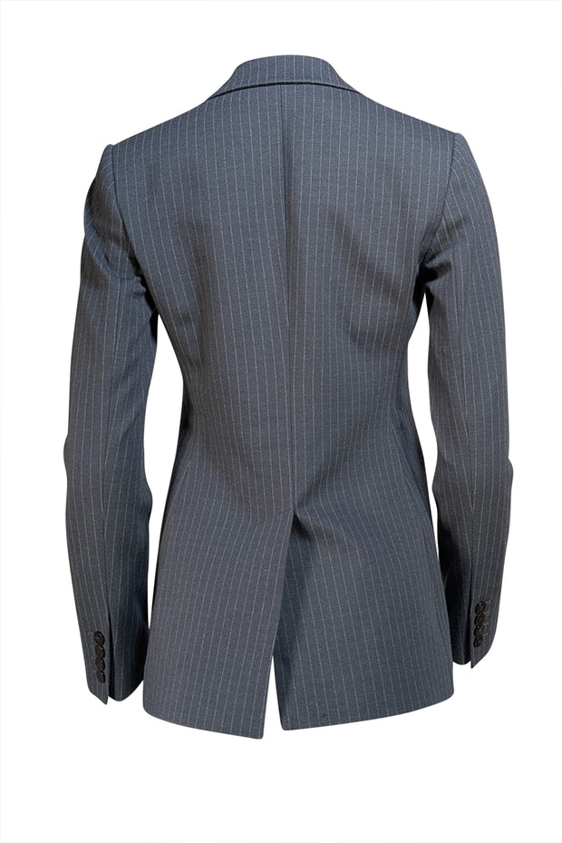 Theory - Grey & White Pinstripe Single Button Blazer Sz 0