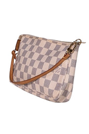 Louis Vuitton - White Damier Logo Pochette Shoulder Bag - Current Boutique