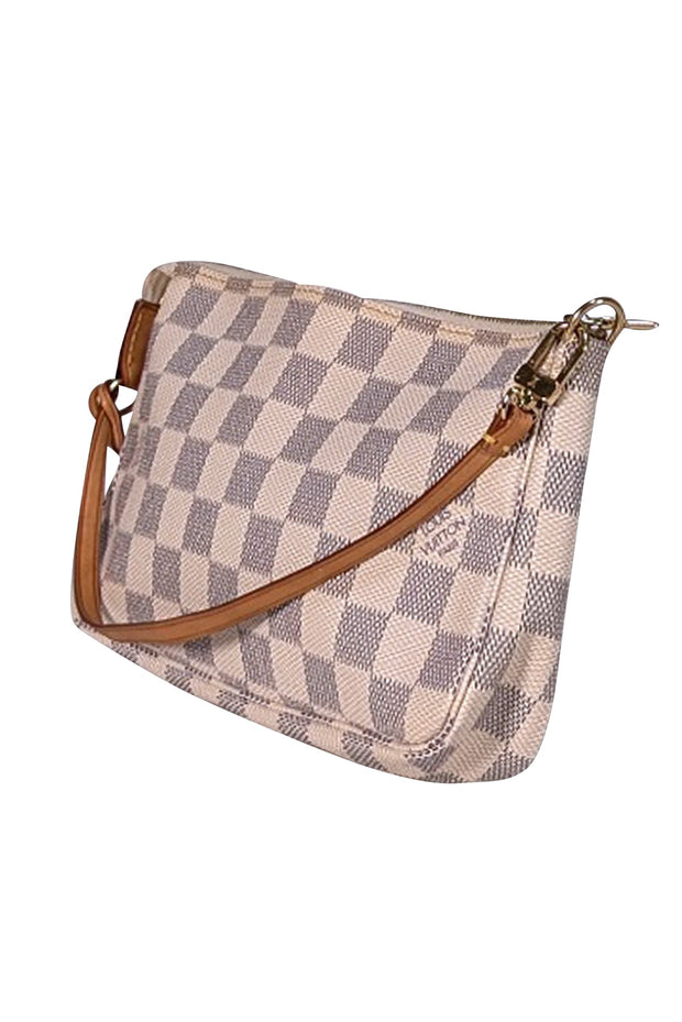 Louis Vuitton - White Damier Logo Pochette Shoulder Bag - Current Boutique