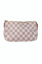 Louis Vuitton - White Damier Logo Pochette Shoulder Bag - Current Boutique