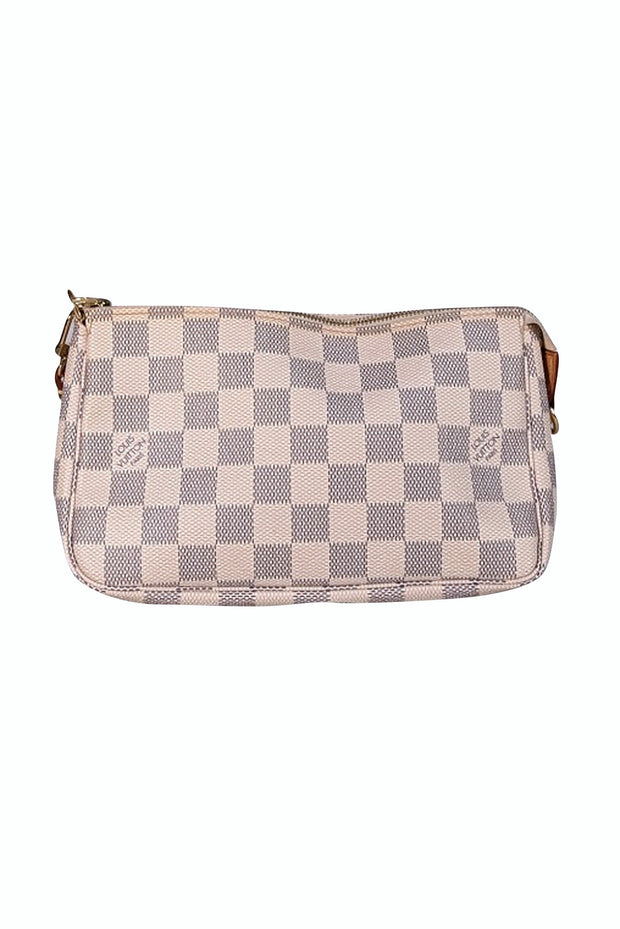 Louis Vuitton - White Damier Logo Pochette Shoulder Bag - Current Boutique