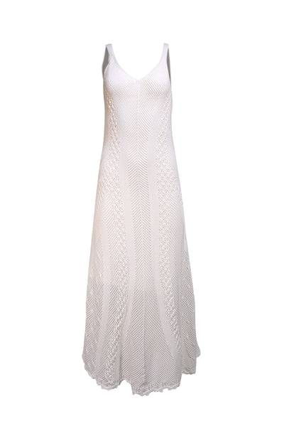 Vince - White Crochet Knit Sleeveless Maxi Dress Sz XS