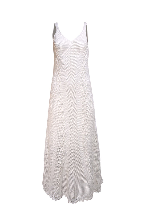 Vince - White Crochet Knit Sleeveless Maxi Dress Sz XS