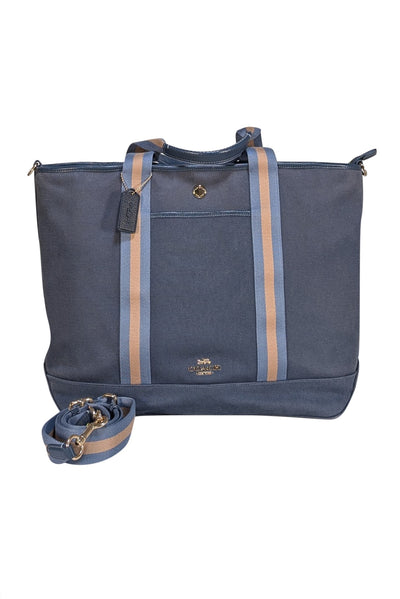 Coach - Blue Canvas Extra Large Satchel Bag